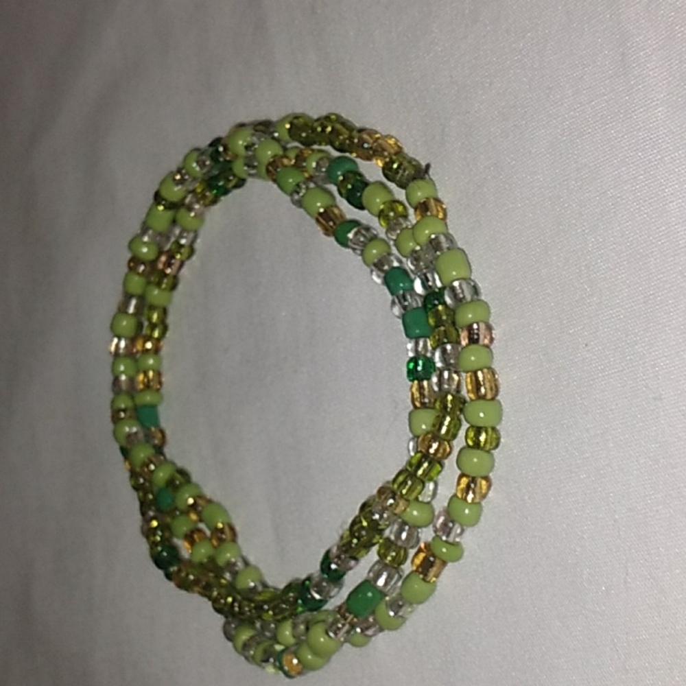Handmade Green Beads Multistay Necklace  Made By Bamby B&V 4mm Natural Peridot
